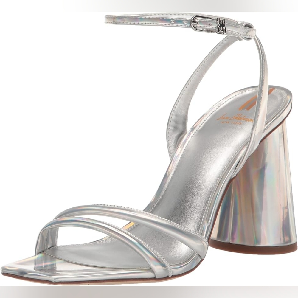 Sam Edelman Kia Silver block heeled sandal 8.5 New
